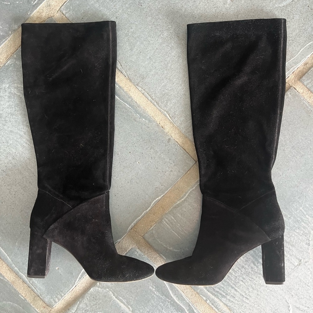 *SOLD* Banana Republic Black Suede knee high slouchy boot Sz 8.5
